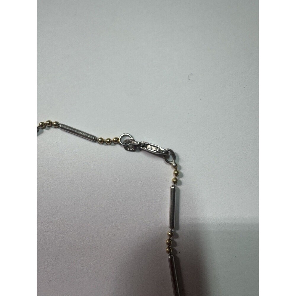 14k White & Yellow Gold Bezel Set 1.13 Carat Diamond Necklace - Picture 5 of 12